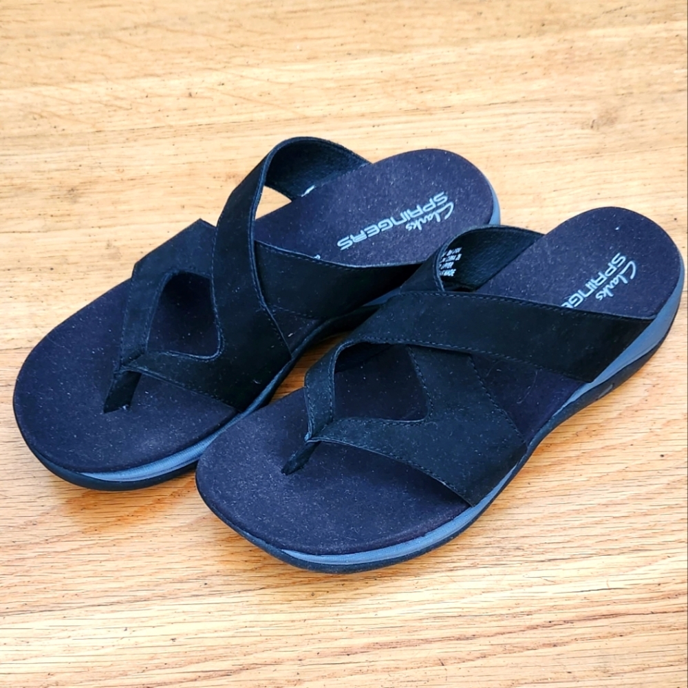 Clarks Springers Sunrhea black nubuck sandals